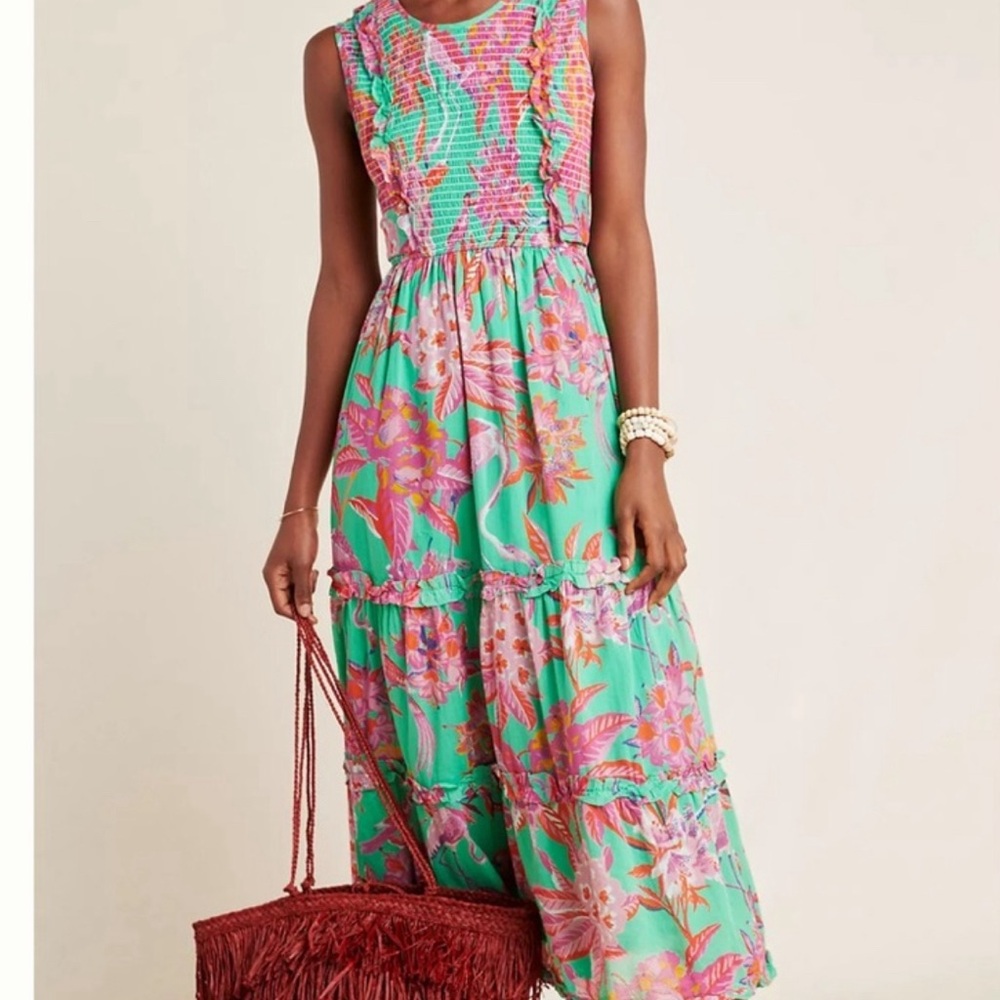 Banjanan Isha Smocked Midi Dress